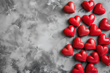 Red hearts on grunge background