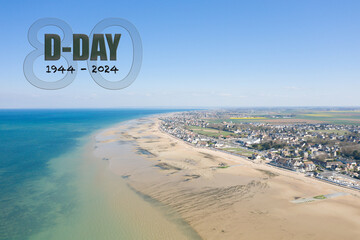 The 80th anniversary of the landings and the Overlord landing beach of Juno beach and the town of Bernieres sur Mer, in Arromanches les Bains