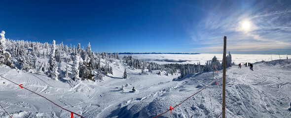 ski resort in the mountains panorama view