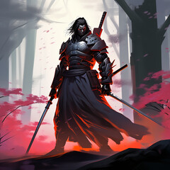 guerreiro samurai, imagem gerada por IA