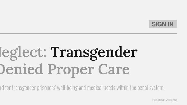 Term 'Transgender' highlighted on FAKE headlines news publications. Titles on white background. Can be used for editorial AND non editorial content as everything is 100% fake