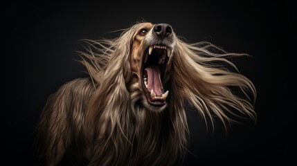 Canine Discontent: A Glimpse into Feral Instincts Afghan Hound dog