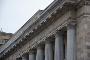 Old Montreal courthouse colonnade detail