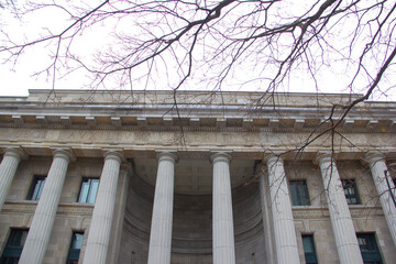 Old Montreal courthouse colonnade