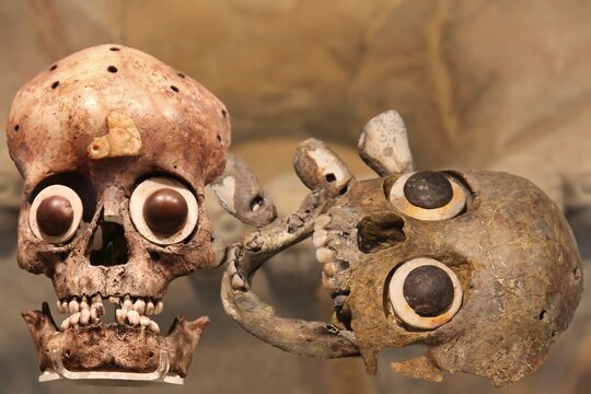 Human Sacrifices - Skulls of Sacrificial Victims offered to Aztec gods
