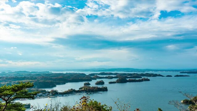 大高森から見る日本三景、松島湾のタイムラプス