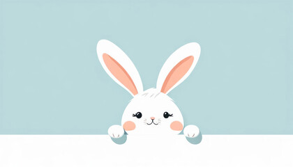 Obraz premium Cute abstract easter bunny banner with copy space