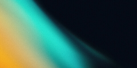 Fototapeta premium Abstract teal orange black grainy gradient wave background noise texture banner poster backdrop header cover design