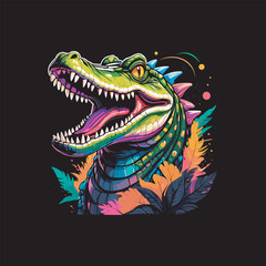 head of a crocodile vector illustration