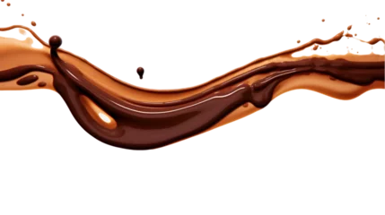 Rolgordijnen chocolate spill on transparent, white background © Kpow27