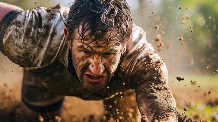 rugby player making a tackle generative ai