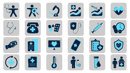 Hand drawn health checkup doodle icon collection. Health checkup icon set vector illustration.
