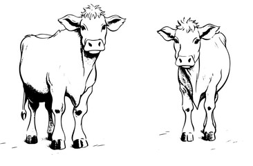 Cute Cows, Comic, Malbuch, Kinderillustration, Kühe