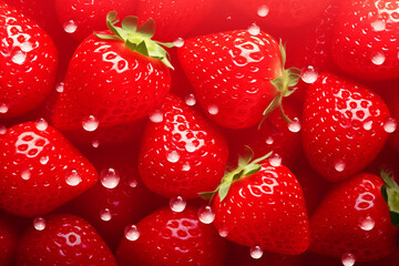 Strawberry texture background, Generative AI