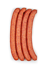 Schinkenknacker Mettwurst auf weißem Hintergrund