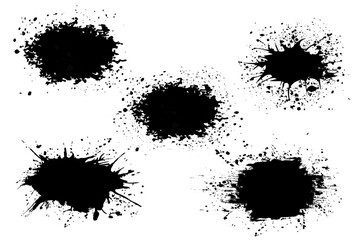 Set of Hand drawn grunge spots. Ink spots. Vector illustration