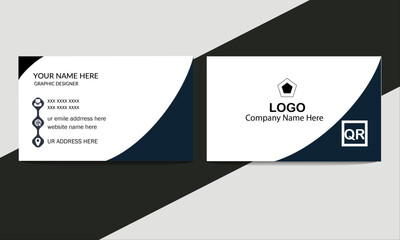 template business card design . double sided business card template modern and clean style 