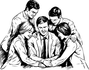 Teamwork togetherness concept drawing