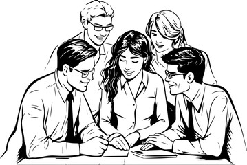 Teamwork togetherness concept drawing