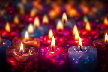 Miracle candles texture background, Generative AI