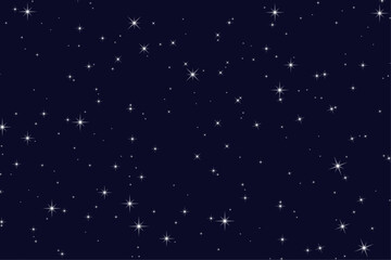 Fototapeta premium Seamless star night background. Vector illustration
