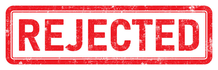 Red stamp "REJECTED" isolated on transparent background