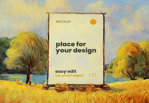 Paint Art Drawing Poster Mockup 06