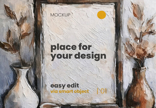 Paint Art Drawing Poster Mockup 05