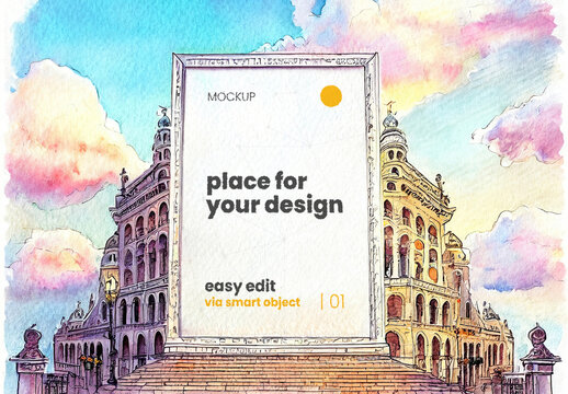 Paint Art Drawing Poster Mockup 18