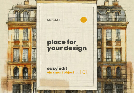 Paint Art Drawing Poster Mockup 32