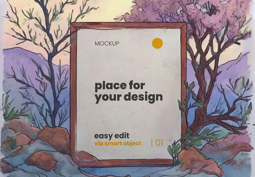 Paint Art Drawing Poster Mockup 48