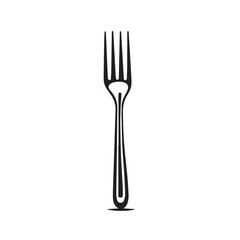 Fork in cartoon, doodle style. Isolated 2d vector illustration in logo, icon, sketch style, Eps 10, black and white. AI Generative