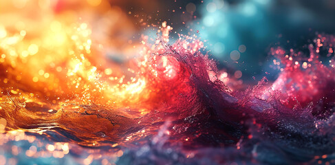 Beautiful multi colour wave, water splash. Background, backdrop  - obrazy, fototapety, plakaty