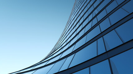 Fototapeta na wymiar 3D rendering of futuristic architecture, skyscraper building with curved glass windows