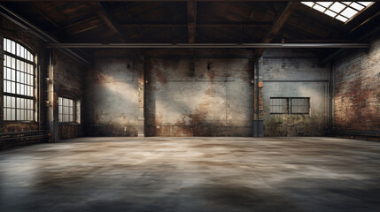 An abandoned industrial warehouse converted into a chic loft space blending raw elements with contemporary design.