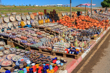 Marrakesh, Morocco. Traditional goods sold the local market.