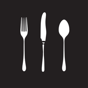 Spoon fork knife set in cartoon, doodle style. Isolated 2d vector illustration in logo, icon, sketch style, Eps 10. AI Generative