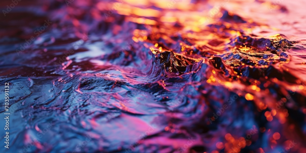 Poster A close up view of a wave in a body of water. This image captures the intricate details of the wave as it forms and crashes. Perfect for use in ocean-themed designs and projects
