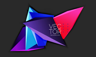 Vector 3d triangles geometric abstract background