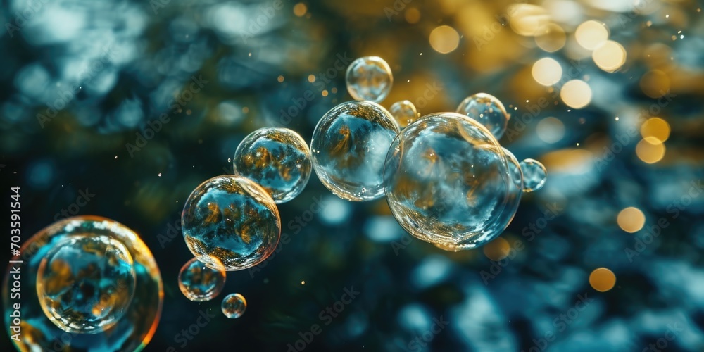 Poster Bubbles floating in the air, perfect for adding a touch of whimsy to any project