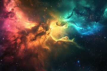 Fototapeta na wymiar outer space in rainbow colours