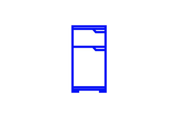 refrigerator illustration isolated on white. Vector illustration in flat style design.	