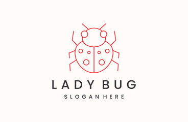 lady bug logo icon template design