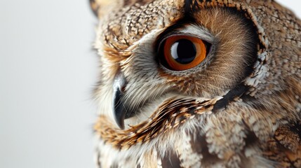 Close up view of an owl's eye. Perfect for nature enthusiasts and wildlife lovers.