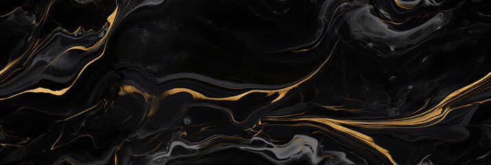 Marble black and golden abstract background - obrazy, fototapety, plakaty
