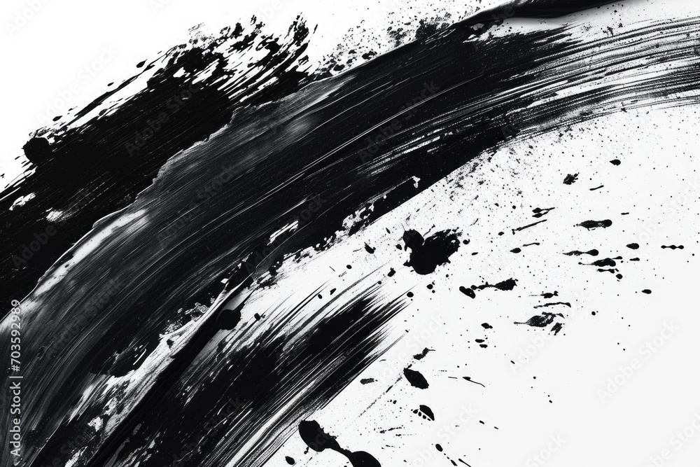 Poster a black and white photo capturing the essence of a brush stroke. this versatile image can be used in