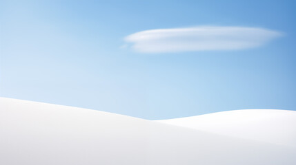 Paisaje nevado con cielo azul y cubierto de nieve