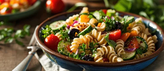 Poster Traditional pasta salad in a bowl. © 2rogan