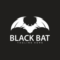 Halloween bat logo bat night animal design vector illustration template