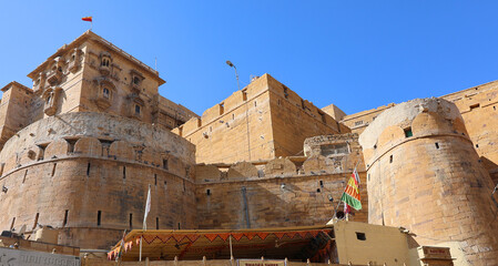 Fort in the city of Jaisalmer, in the Indian state of Rajasthan. It is believed to be one of the very few "living forts" in the world (such as Carcassonne, France) Jaisalmer Rajasthan Inida